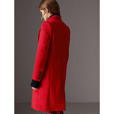 burberry red duffle coat|burberry wool cashmere tailored coat.